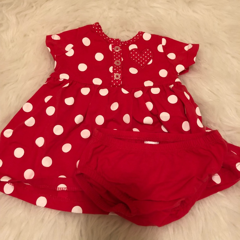 Cute polkadot dress with diaper cover by Carters